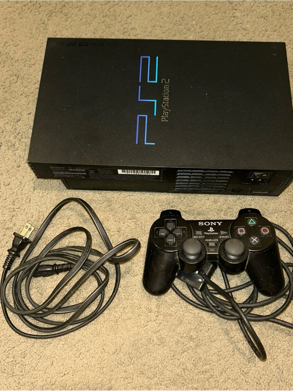 Sony PlayStation 2 PS2 Console SCPH 30001 Black Bundle With Cables PARTS ONLY
